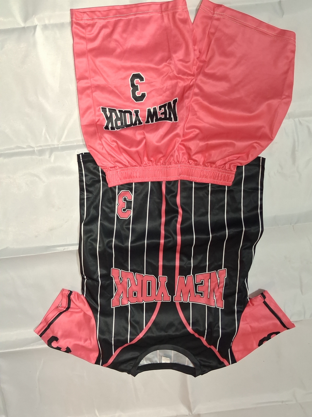 New York Basketball Jersey and Shorts Set in Pink and Black
